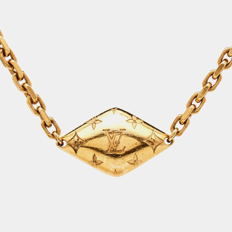Pre Owned Louis Vuitton Gold Tone Malletage Supple Bracelet 