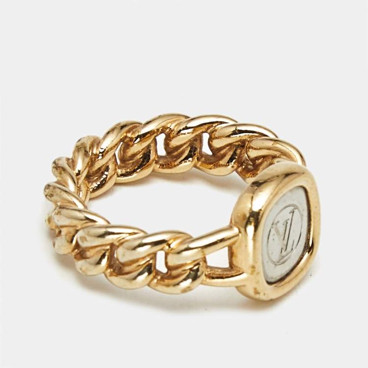 Pre Owned Louis Vuitton ID Two Tone Ring Size 50