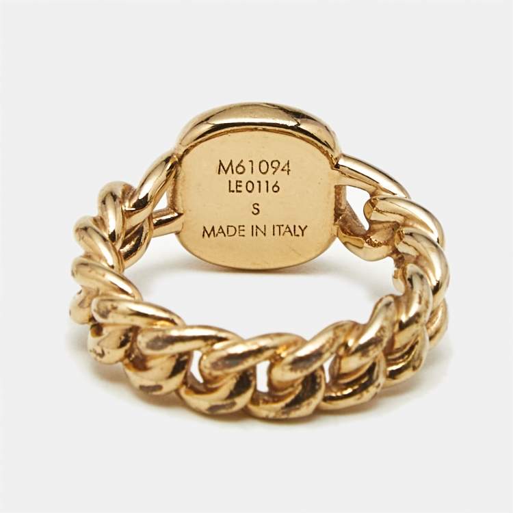 Pre Owned Louis Vuitton ID Two Tone Ring Size 50