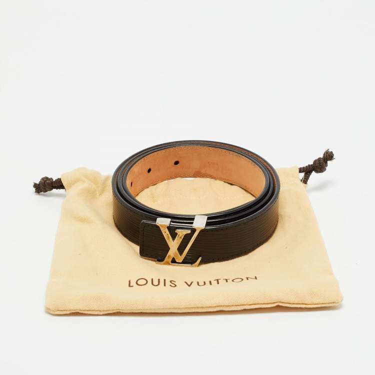 Pre Owned Louis Vuitton Black Epi Leather LV Initiales Belt 100CM