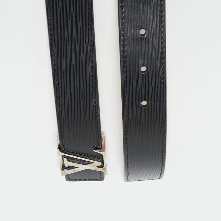 Pre Owned Louis Vuitton Black Epi Leather LV Initiales Belt 100CM