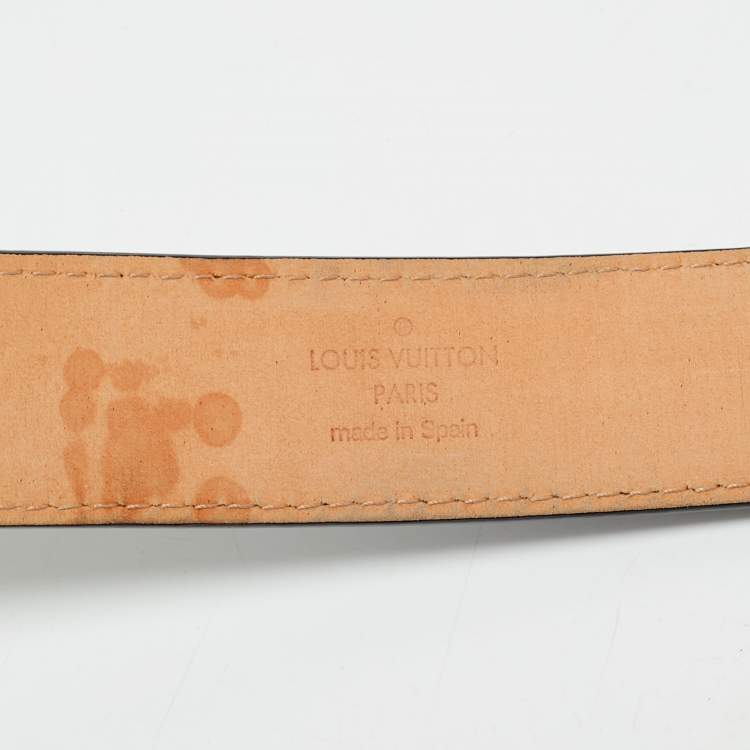 Pre Owned Louis Vuitton Black Epi Leather LV Initiales Belt 100CM