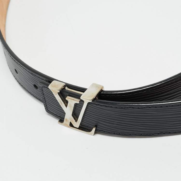 Pre Owned Louis Vuitton Black Epi Leather LV Initiales Belt 100CM