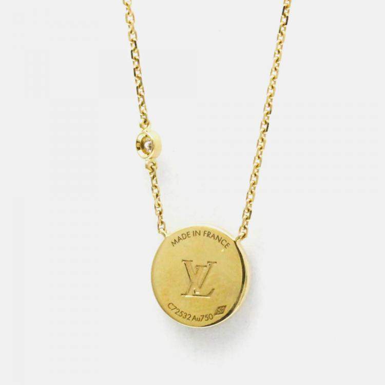 Pre Owned Louis Vuitton Sun Blossom BB Yellow Gold 18K DiamondLapis Lazuli  Pendant Necklace 