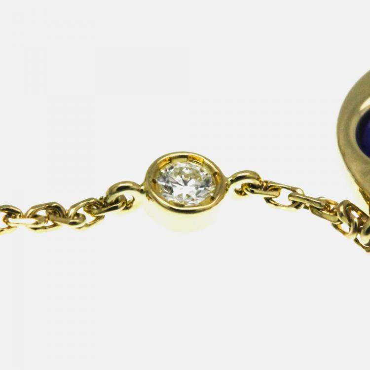 Pre Owned Louis Vuitton Sun Blossom BB Yellow Gold 18K DiamondLapis Lazuli  Pendant Necklace 