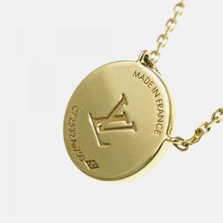 Pre Owned Louis Vuitton Sun Blossom BB Yellow Gold 18K DiamondLapis Lazuli  Pendant Necklace 