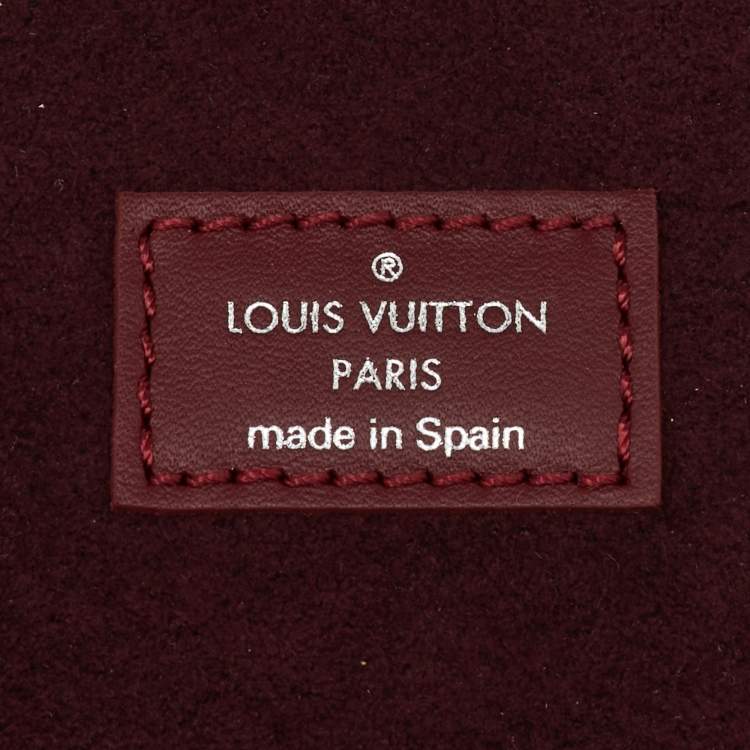 Pre Owned Louis Vuitton Burgundy Leather and Monogram Canvas Boite Clarins PM Jewelry Case