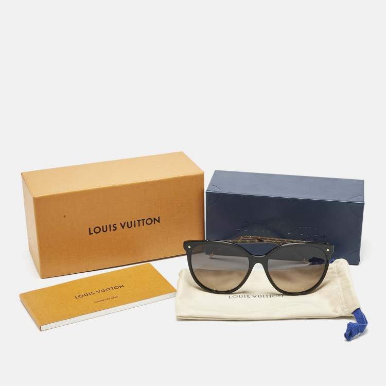 Pre Owned Louis Vuitton Black Gradient Monogram LV First Round Sunglasses 