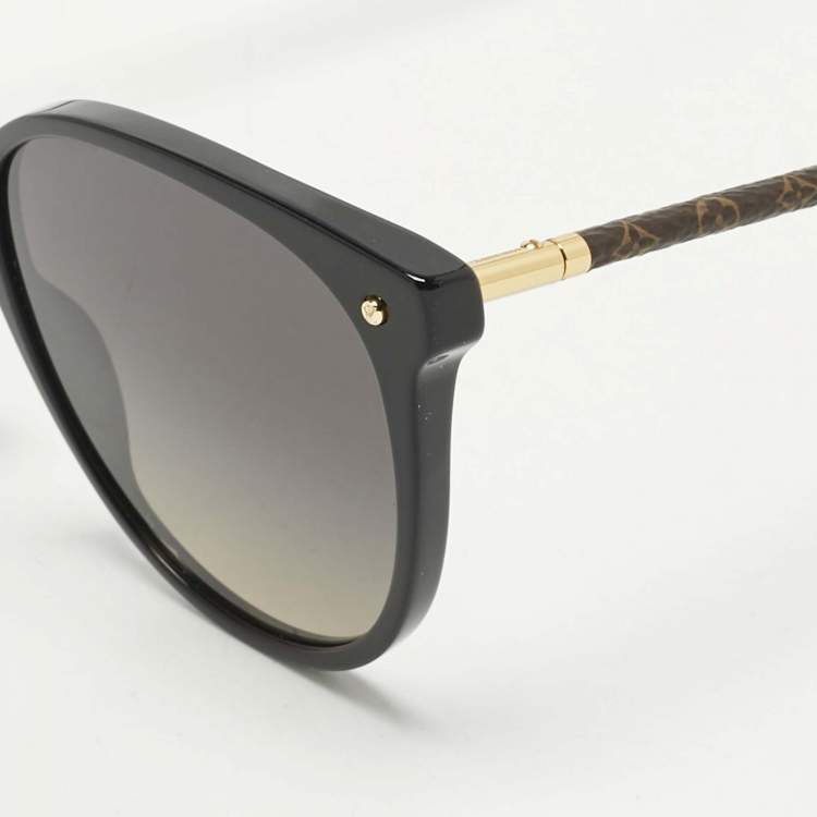 Pre Owned Louis Vuitton Black Gradient Monogram LV First Round Sunglasses 