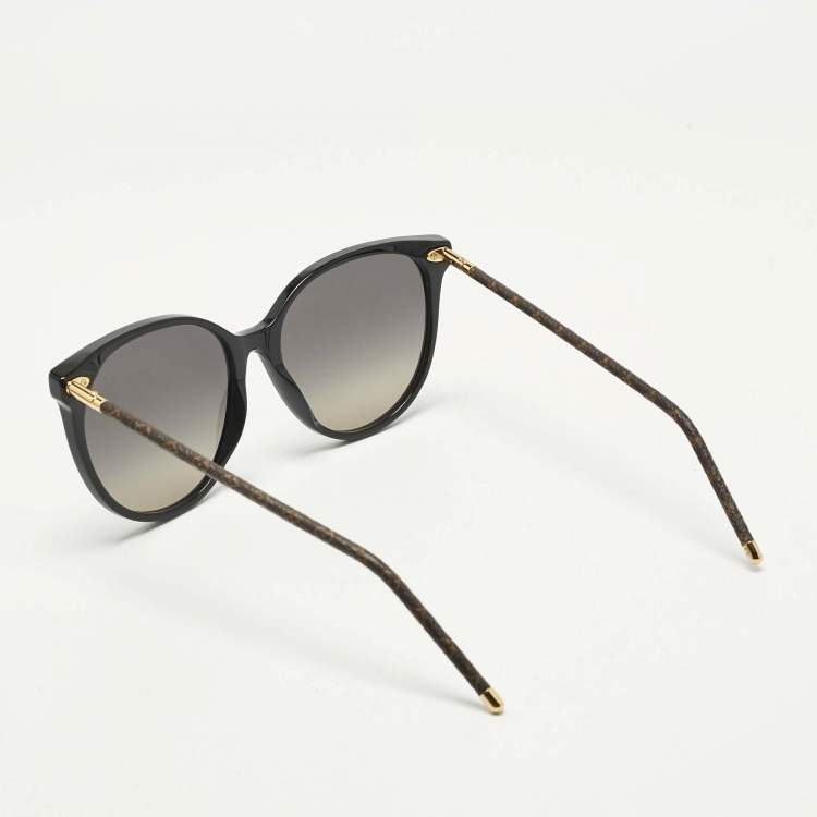 Pre Owned Louis Vuitton Black Gradient Monogram LV First Round Sunglasses 