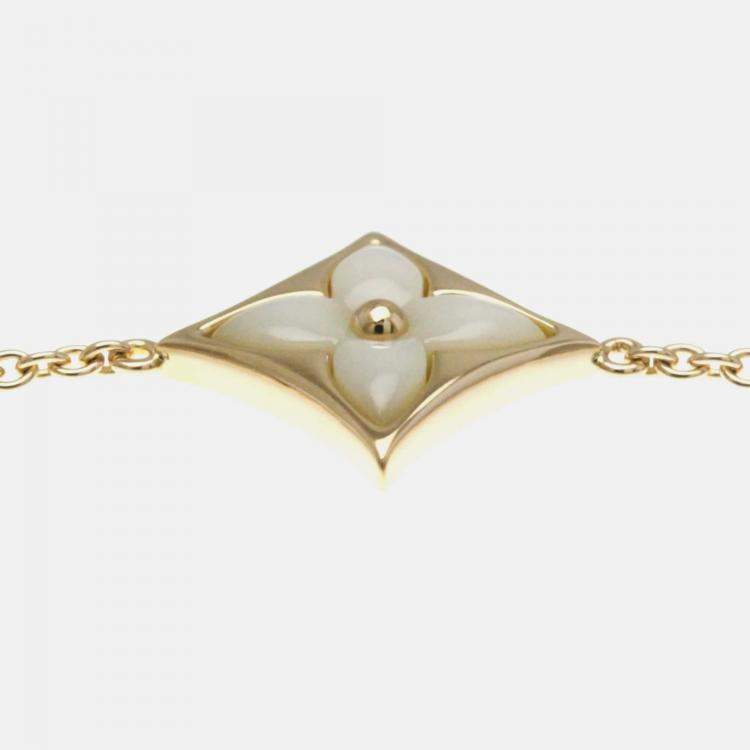 Pre Owned Louis Vuitton Color Blossom Star 18K Rose Gold and Mother of Pearl Charm Bracelet