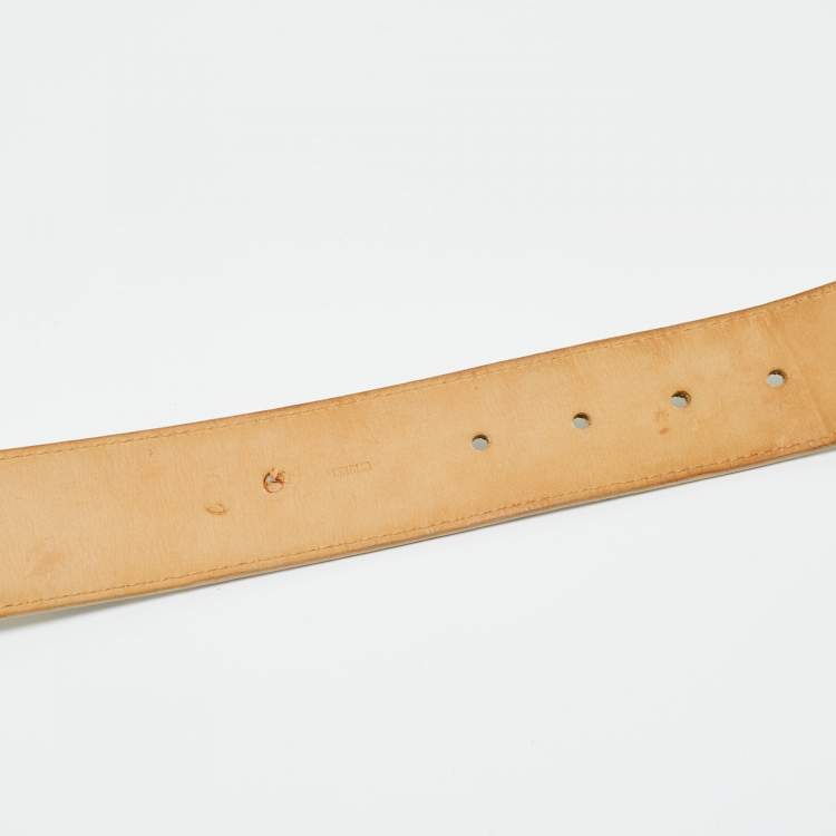 Pre Owned Louis Vuitton Damier Azur Canvas LV Initiales Belt 85 CM