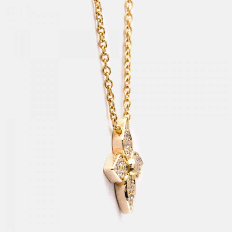 Pre Owned Louis Vuitton Star Blossom 18K Rose Gold and Diamond Pendant Necklace