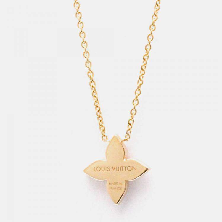 Pre Owned Louis Vuitton Star Blossom 18K Rose Gold and Diamond Pendant Necklace