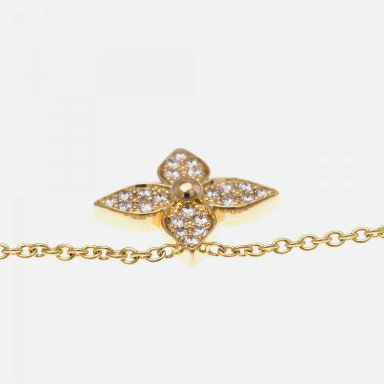 Pre Owned Louis Vuitton Star Blossom 18K Rose Gold and Diamond Pendant Necklace