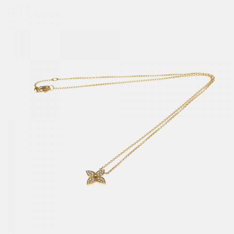 Pre Owned Louis Vuitton Star Blossom 18K Rose Gold and Diamond Pendant Necklace
