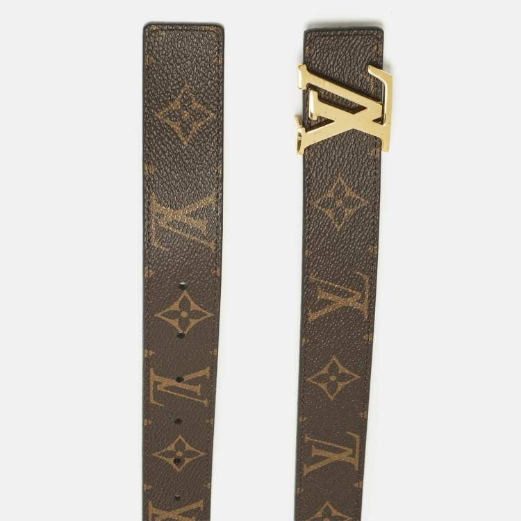 Pre Owned Louis Vuitton Monogram Canvas LV Initiales Reversible Belt 90 CM