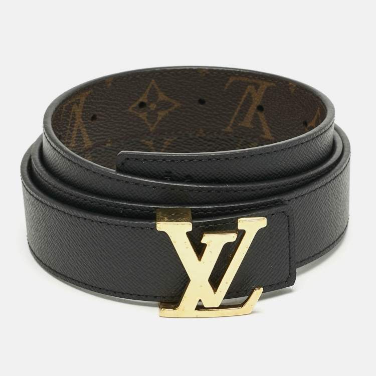 Pre Owned Louis Vuitton Monogram Canvas LV Initiales Reversible Belt 90 CM