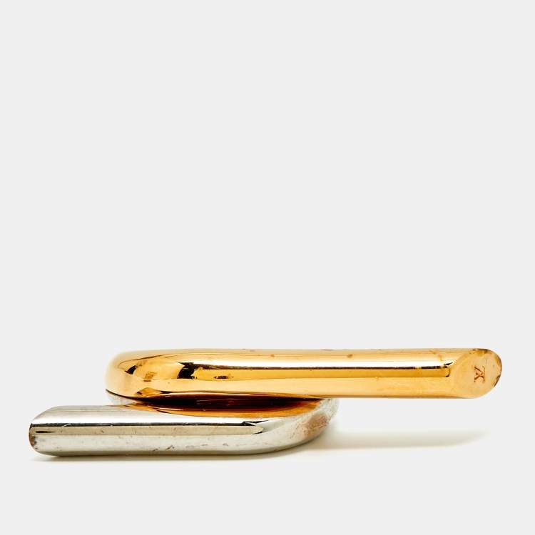 Pre Owned Louis Vuitton Twist Two Tone Metal Ring Size 54