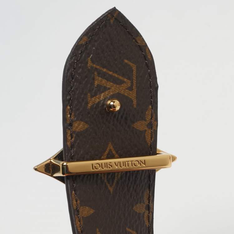 مملوكة مسبقًا Louis Vuitton Black Monogram Leather and Canvas LV Flowergram Reversible Belt 90 CM