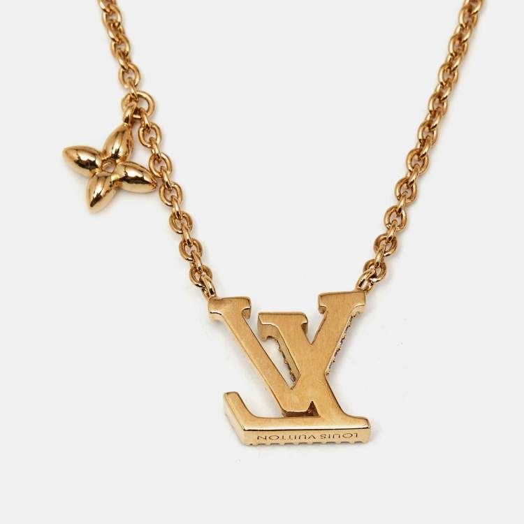 Pre Owned Louis Vuitton LV Iconic Crystal Gold Tone Necklace