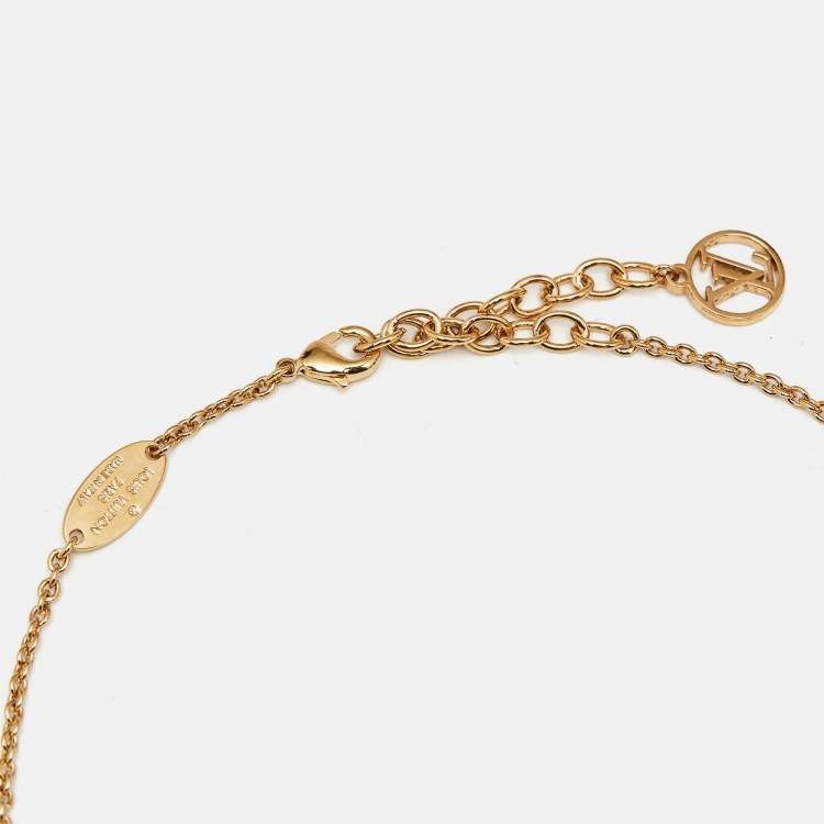 Pre Owned Louis Vuitton LV Iconic Crystal Gold Tone Necklace
