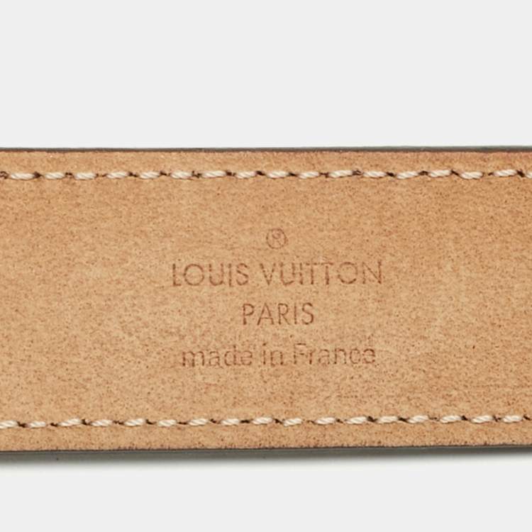 Pre Owned Louis Vuitton Mini Damier Ebene Canvas Trunk Buckle Belt 75CM