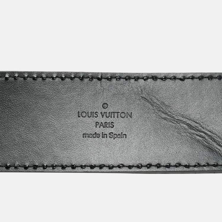 Pre Owned Louis Vuitton Brown Mini Damier Suede LV Initiales Belt 95CM