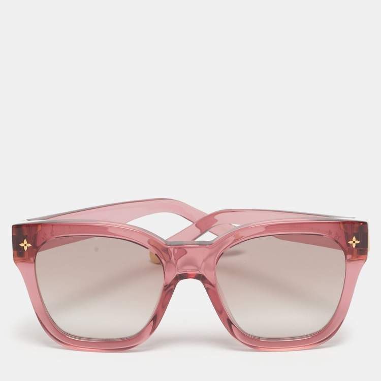 Pre Owned Louis Vuitton Pink Gradient Z2412U My Monogram Square Sunglasses