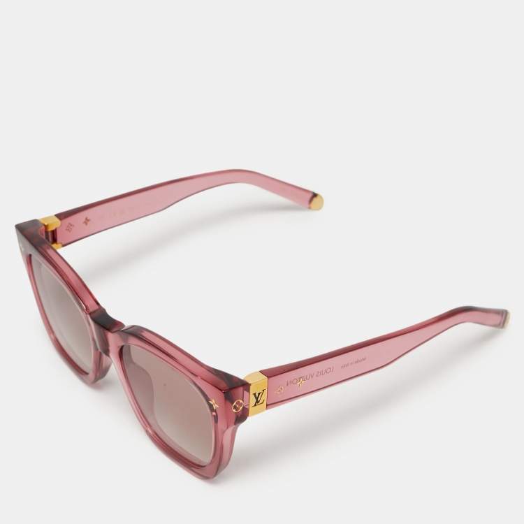 Pre Owned Louis Vuitton Pink Gradient Z2412U My Monogram Square Sunglasses