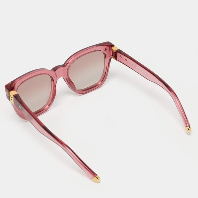 Pre Owned Louis Vuitton Pink Gradient Z2412U My Monogram Square Sunglasses