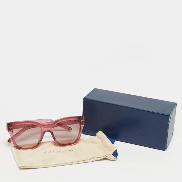 Pre Owned Louis Vuitton Pink Gradient Z2412U My Monogram Square Sunglasses