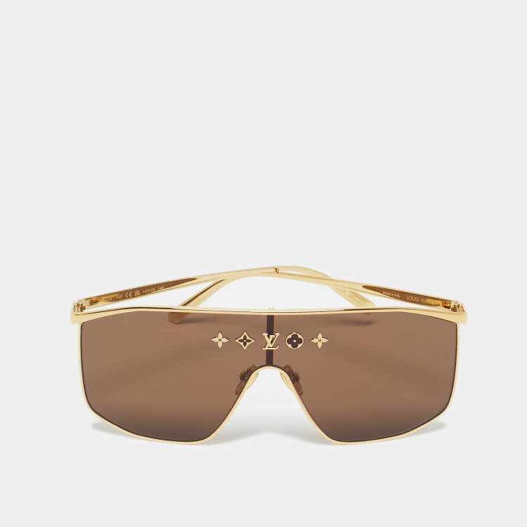 Pre Owned Louis Vuitton Brown Z1717U LV Golden Mask Sunglasses