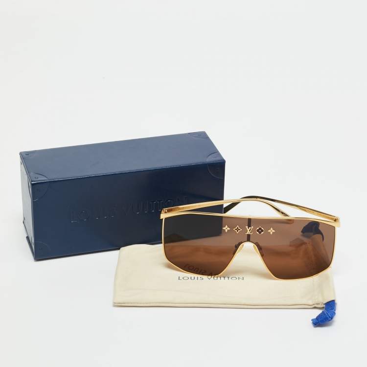 Pre Owned Louis Vuitton Brown Z1717U LV Golden Mask Sunglasses