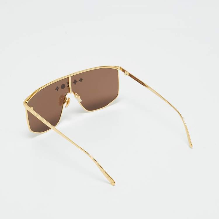 Pre Owned Louis Vuitton Brown Z1717U LV Golden Mask Sunglasses