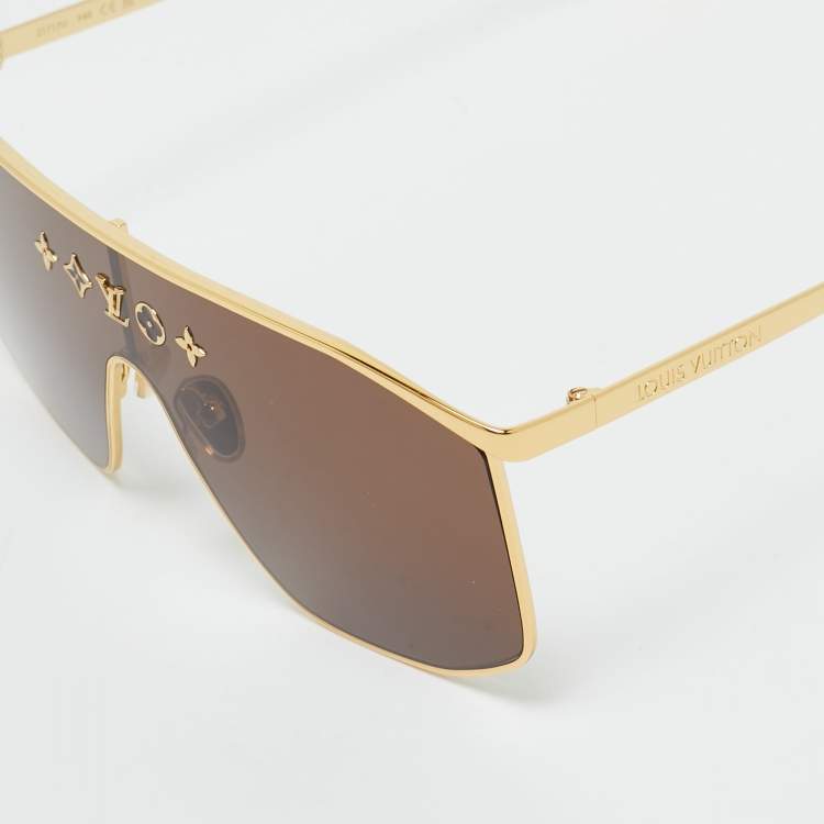 Pre Owned Louis Vuitton Brown Z1717U LV Golden Mask Sunglasses