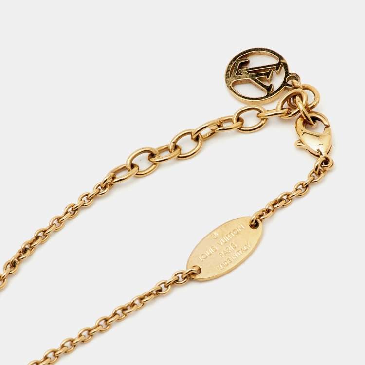 Pre Owned Louis Vuitton LV Iconic Crystal Gold Tone Bracelet 