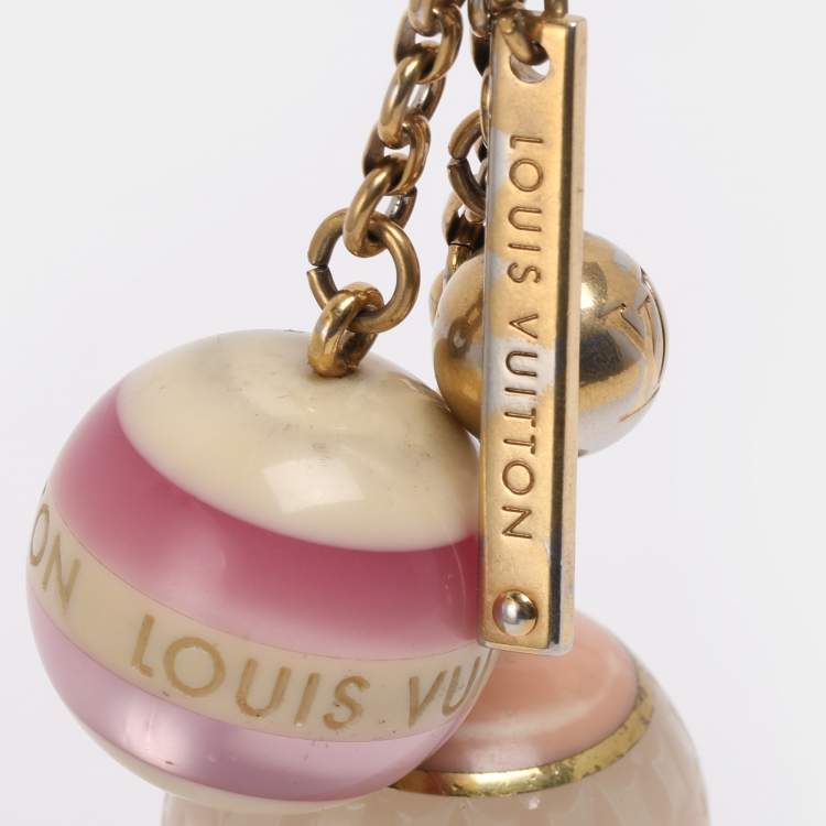 Pre Owned Louis Vuitton Pink Resin Monogram Mini Lin Key Holder and Bag Charm