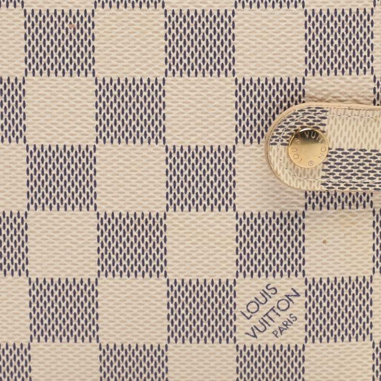 Pre Owned Louis Vuitton Damier Azur Canvas Customizable Small Ring Agenda Cover