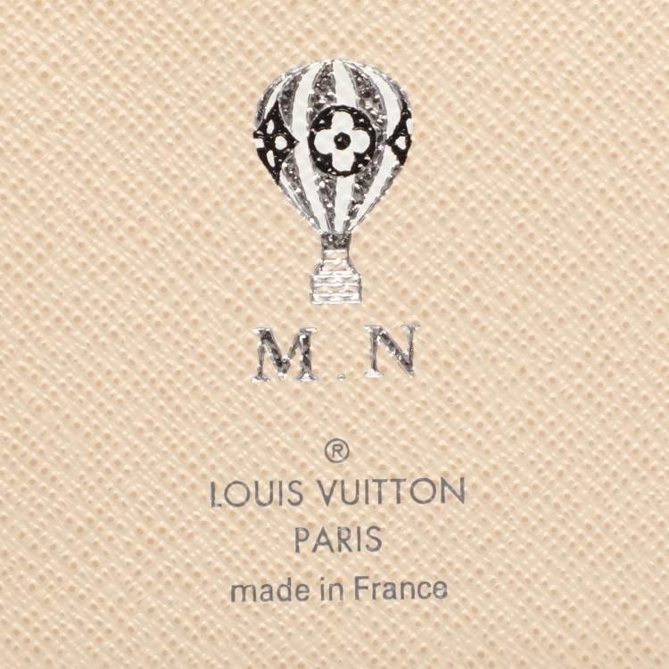 Pre Owned Louis Vuitton Damier Azur Canvas Customizable Small Ring Agenda Cover