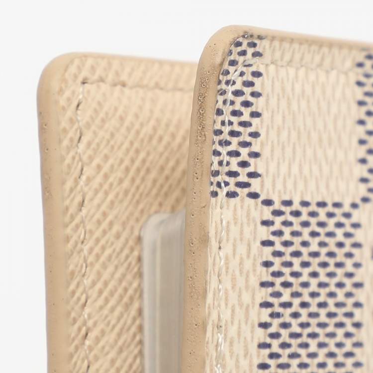 Pre Owned Louis Vuitton Damier Azur Canvas Customizable Small Ring Agenda Cover