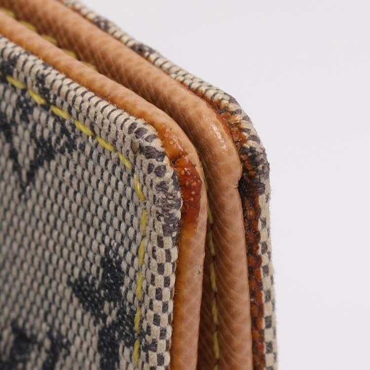 Pre Owned Louis Vuitton Beige Mini Lin Canvas Small Ring Agenda Cover