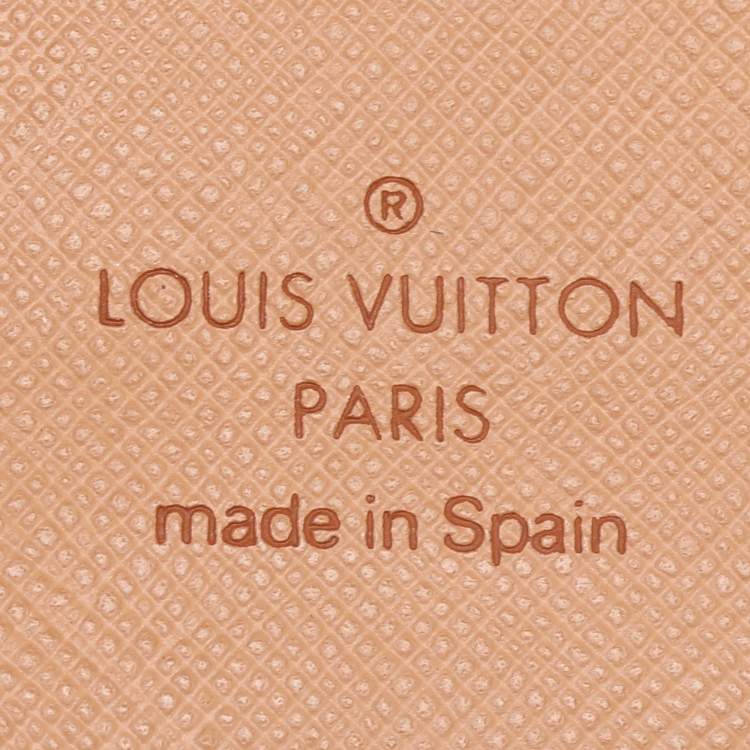 Pre Owned Louis Vuitton Beige Mini Lin Canvas Small Ring Agenda Cover