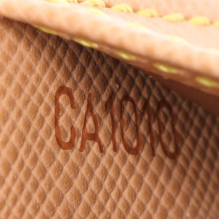 Pre Owned Louis Vuitton Beige Mini Lin Canvas Small Ring Agenda Cover