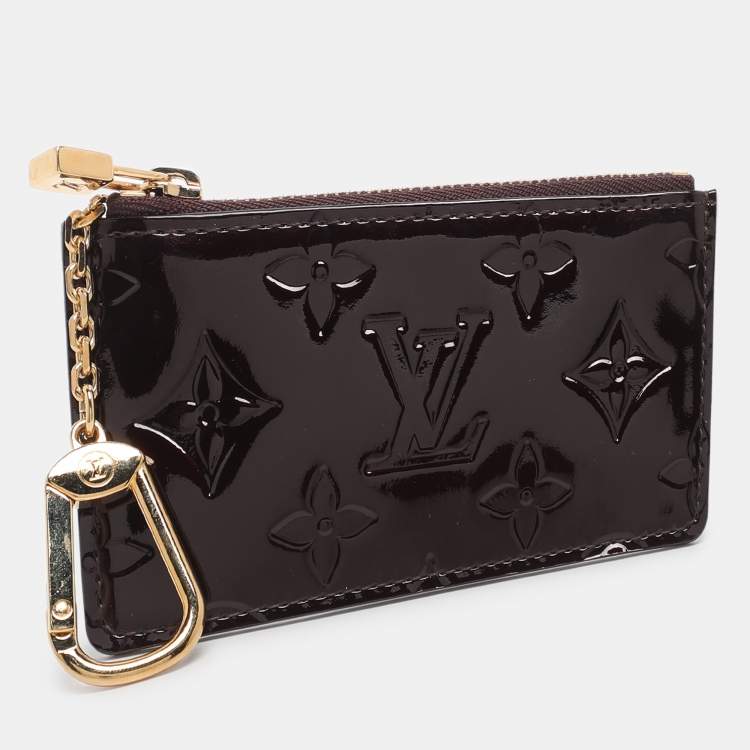 Pre Owned Louis Vuitton Amarante Monogram Vernis Key Pouch