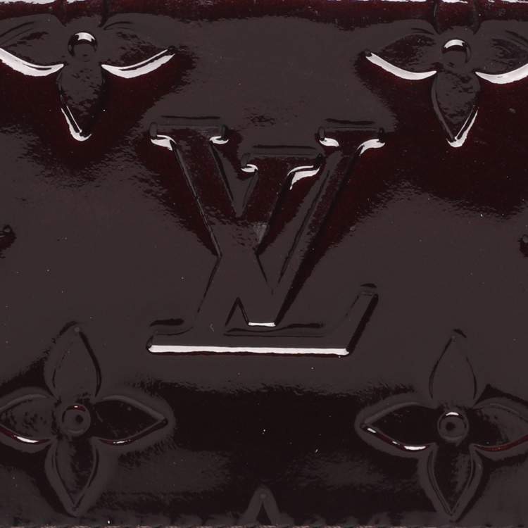 Pre Owned Louis Vuitton Amarante Monogram Vernis Key Pouch