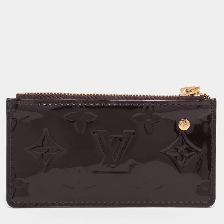 Pre Owned Louis Vuitton Amarante Monogram Vernis Key Pouch