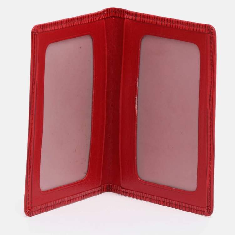 Pre Owned Louis Vuitton Red Epi Leather Porte 2 Cartes Vertical Pass Case