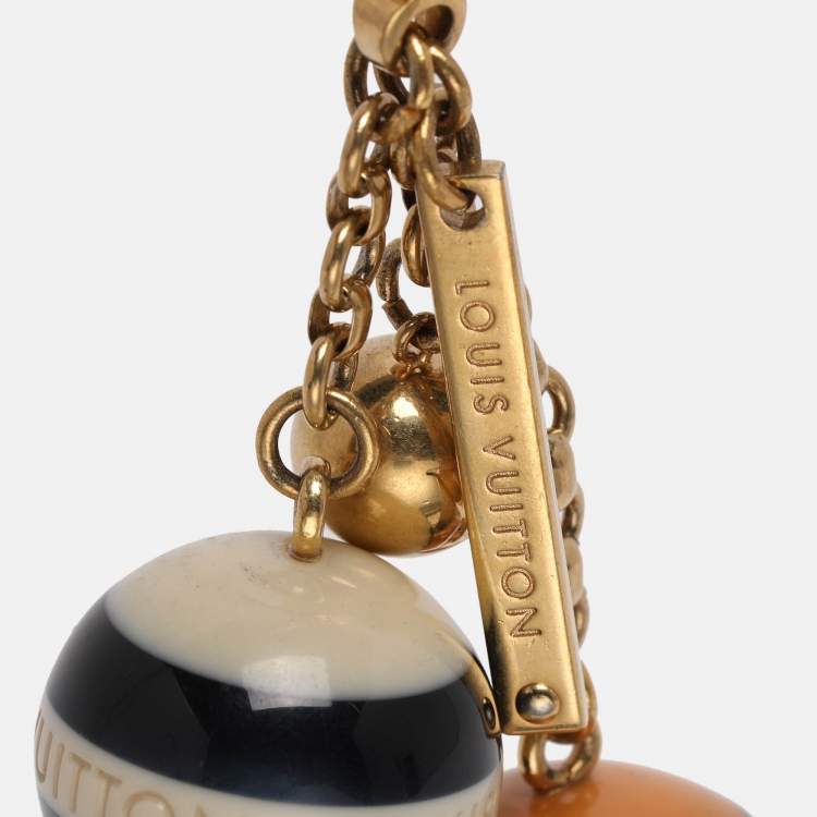 Pre Owned Louis Vuitton White/Black Resin Monogram Mini Lin Key Holder and Bag Charm