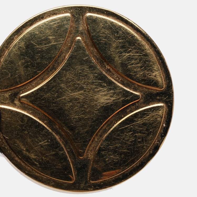 مملوكة مسبقًا حامل مفاتيح وتعرقة حقيبة لوي فيتون مونوغرام كريستال ذهبي نهائي معدني بشرابة